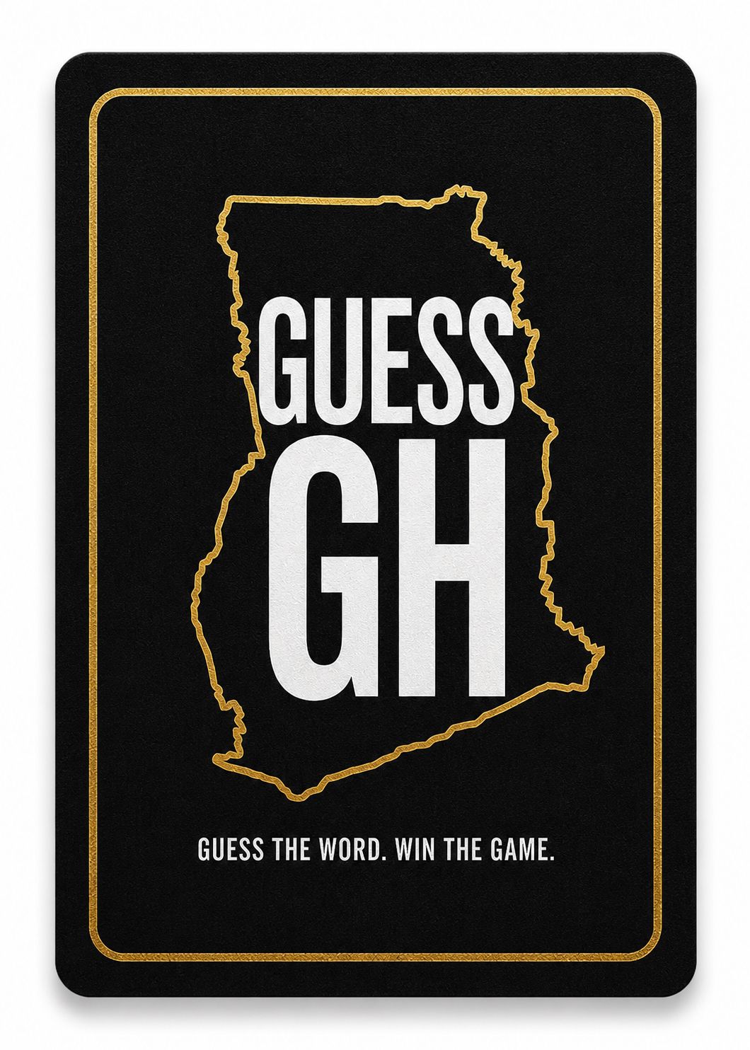 Guess GH physical card back with gold Ghana outline